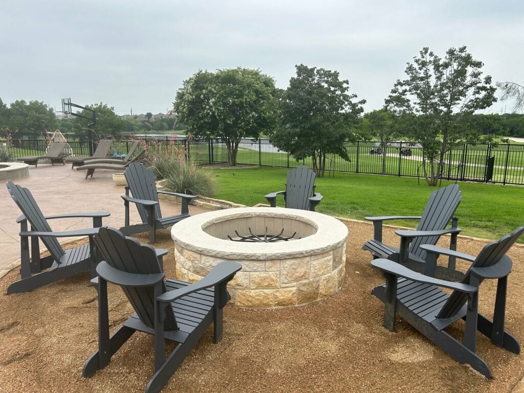 Luxury Outdoor Living - Custom Fire Pit built by Texas Best Fence & Patio in Castle Hills